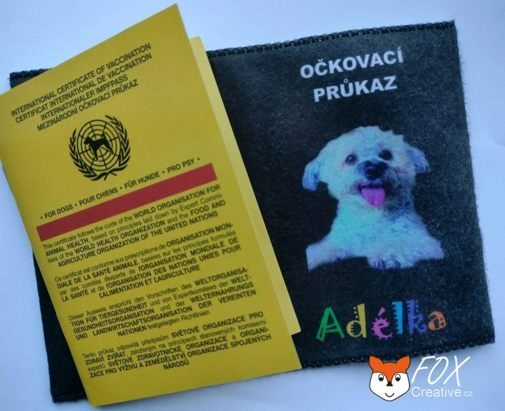Obal na očkovací průkaz psa