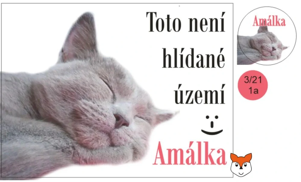 Cedulka na přání "TADY HLÍDÁM JÁ" - bílý podklad